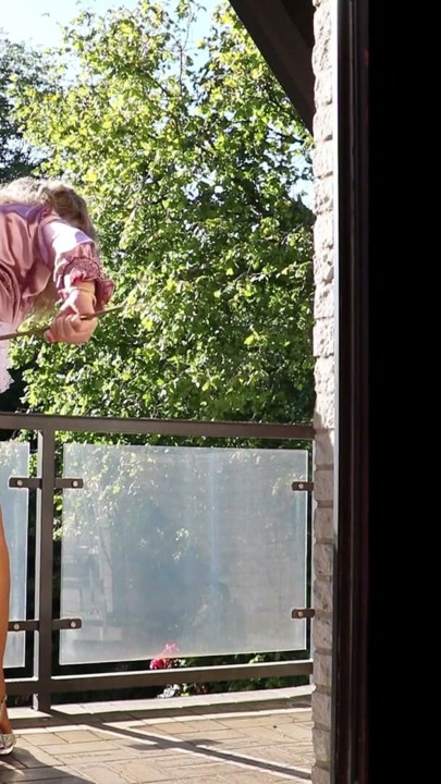 Shiny Satin Sissy On The Prowl - public posed, spanking, cumshot | Clip 1
