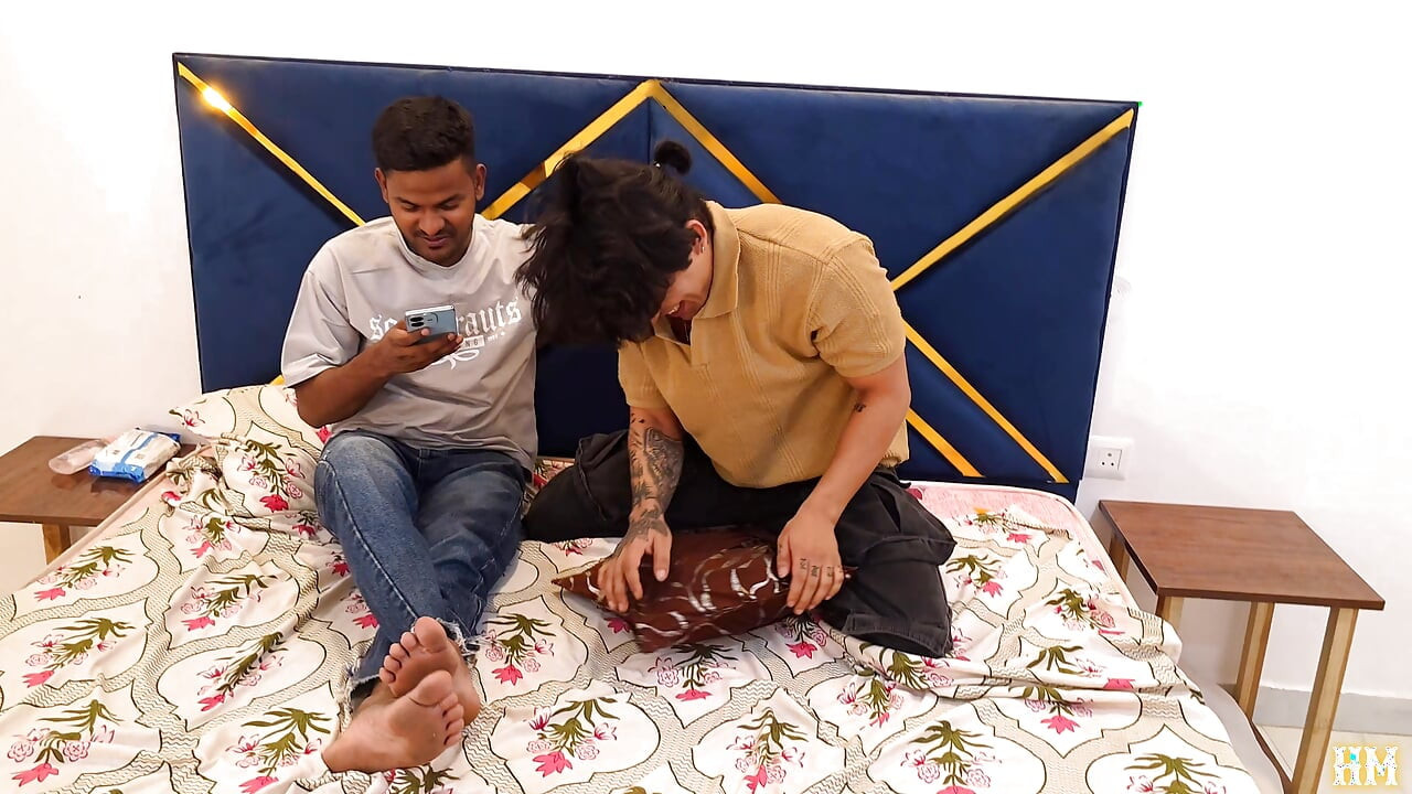 Indian Asian Desi Three Friends enjoying threesome Hardcore Fucking Two Big Cock