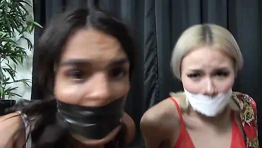 Latina & Lilly in: Masseuses in Tight Tape Bondage!