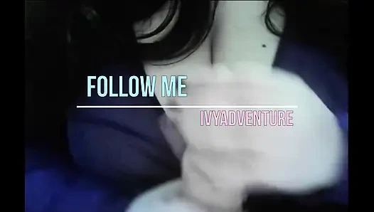 Chubby Hotwife with huge tits watching hentai while playing with a BBC dildo #12