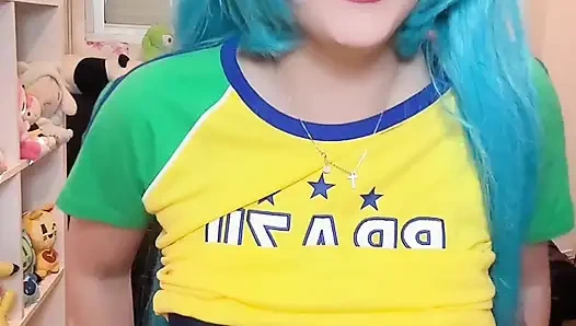 Miku si cewek brasil lagi asik menggoda & masturbasi