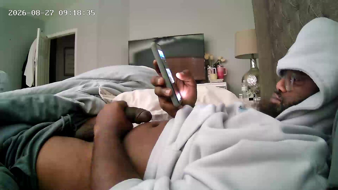 Stroking black cock