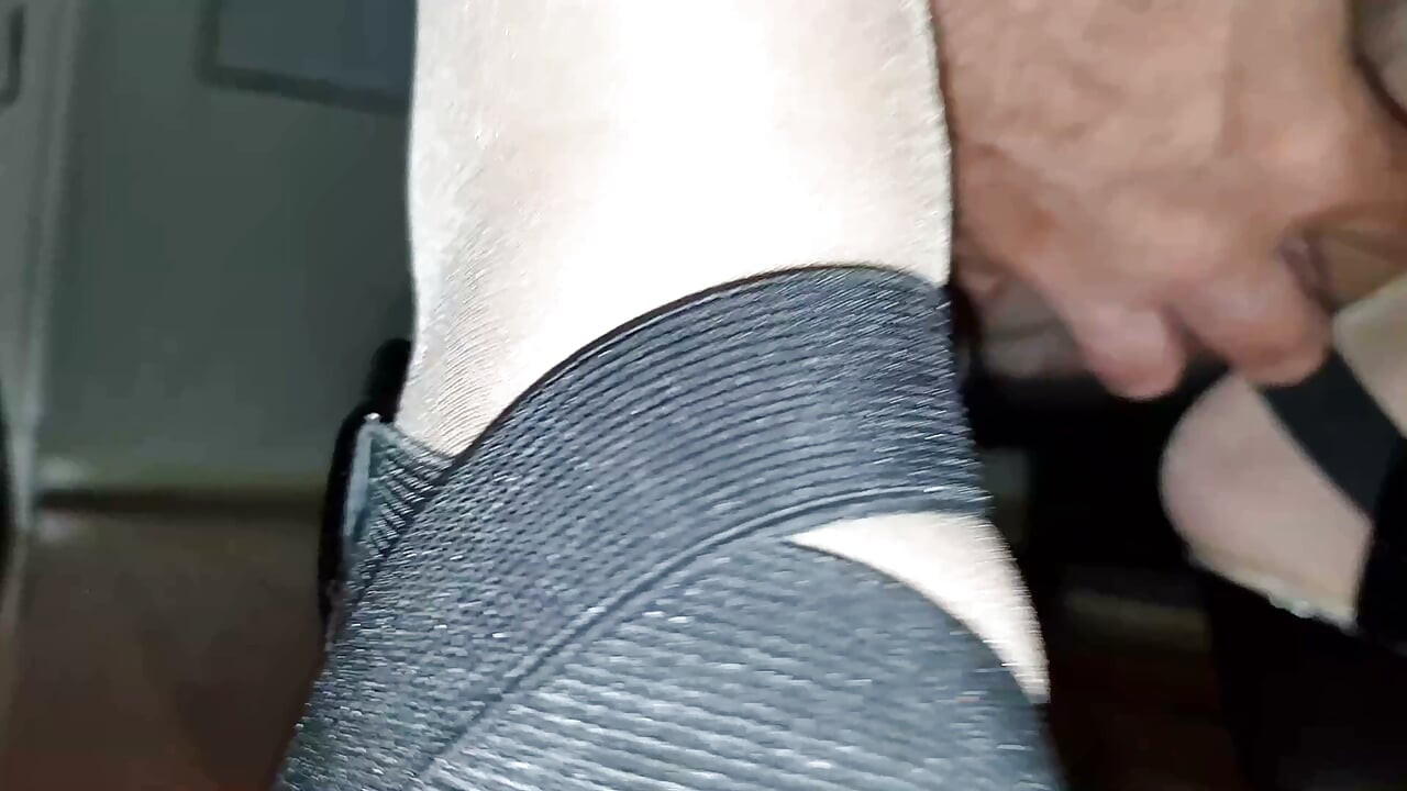 Dani Leg Big Load on Tan Pantyhose