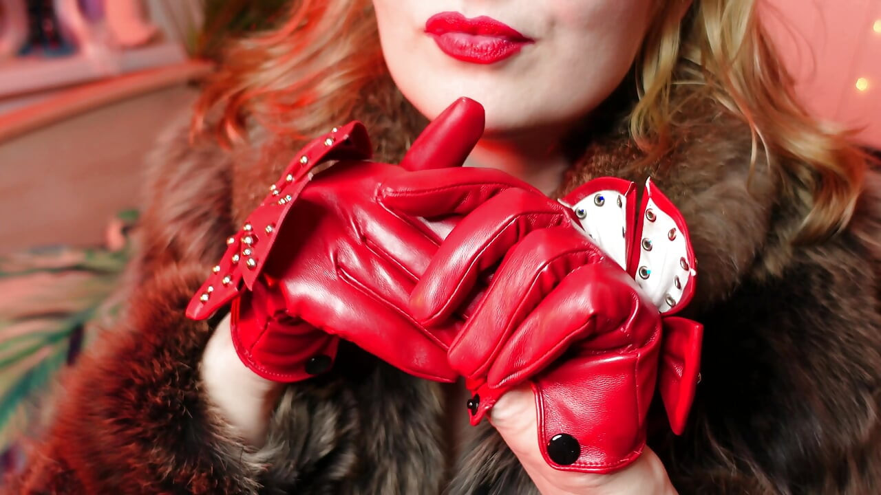 Sexy ASMR with red gloves