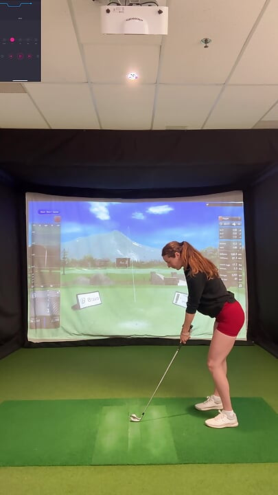 Trying to Golf in a Simulator with My Lush in! Trying Not to Cum While I Swing!
