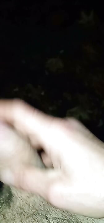 Masturbating outside on a bench