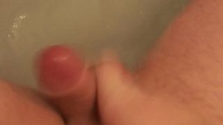 Enjoying my big fat balls in hot bath (no cumshot)