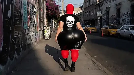 Siyah gotik kıyafetli büyük götlü gotik latin