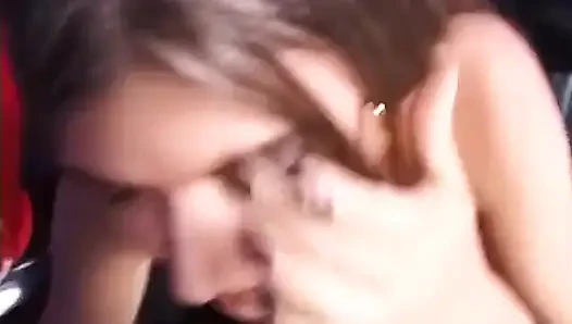 Cute slut sucking cock in pov