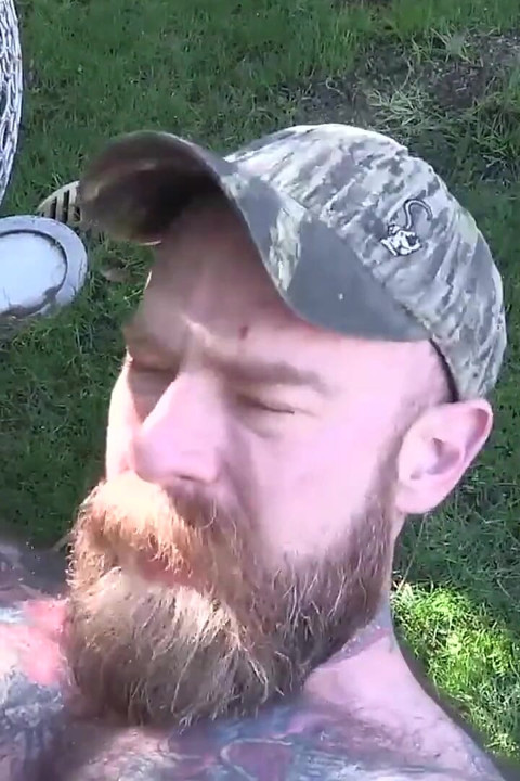 BEARFILMS - Muscle bears Jack Dixon and Carlo Cox fuck in the backyard