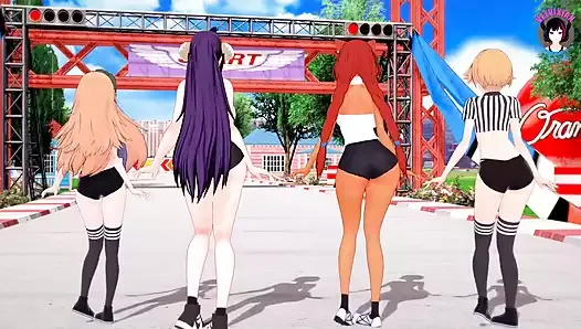 4 Cute Girls In Sexy Panties - Ass Shaking Dance (3D HENTAI)