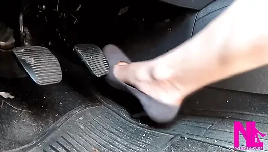 Cool Revving in Grey Pumps on My Barefeet