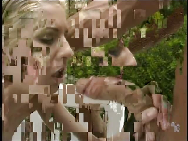 Young Blonde Gets Humped Beside a Garden Pool