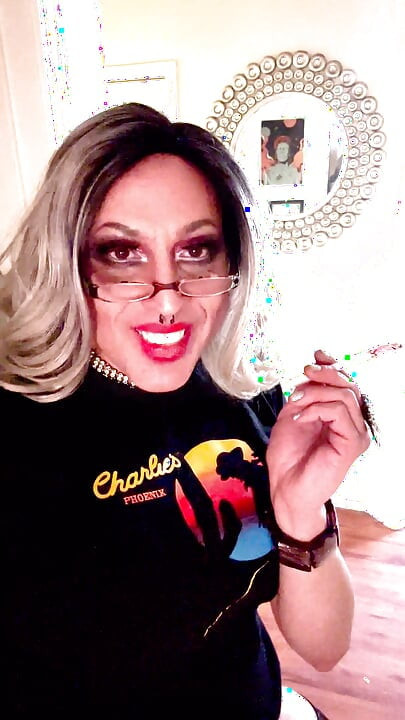 Beautiful Trans Marilyn Home Tease Smoking Fetish