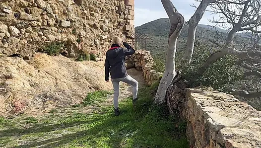 Accidental Blowjob Outdoors - I Cum Fast in His Mouth, They Almost See Us, Risky Homemade Sex