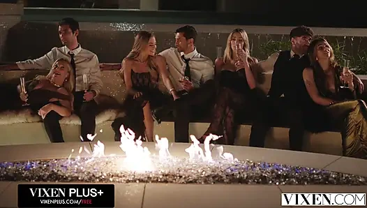 VIXEN Gorgeous Blonde Besties Azul Hermosa And Blake Blossom Share A Cock In Hot After-Party Threesome