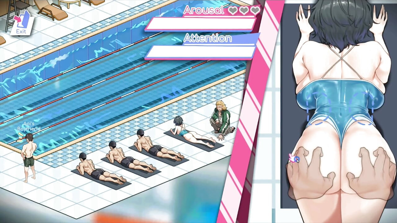 Juego hentai - Aoi follando de perrito en escena de galería - Lifeguard Holic