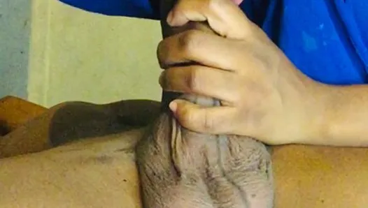 my girlfriend trying to give blowjob on a huge black dick