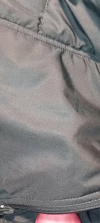 7 Golden showers and 1 cumshot on her puffercoat