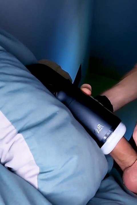 I imagine how I will fuck you until my dick cums in you and my legs shake with pleasure guy fucks a masturbation cup with