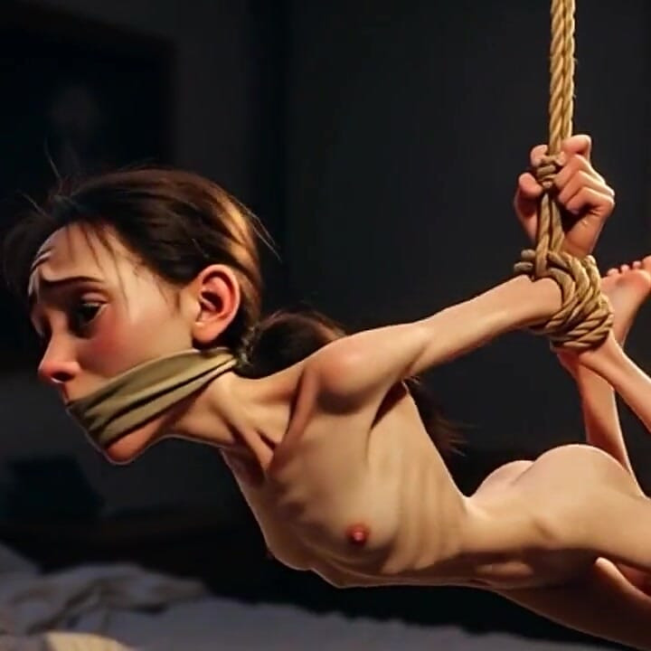 Skinny Slave Girl Bound Tight - Desperate & Begging for Mercy