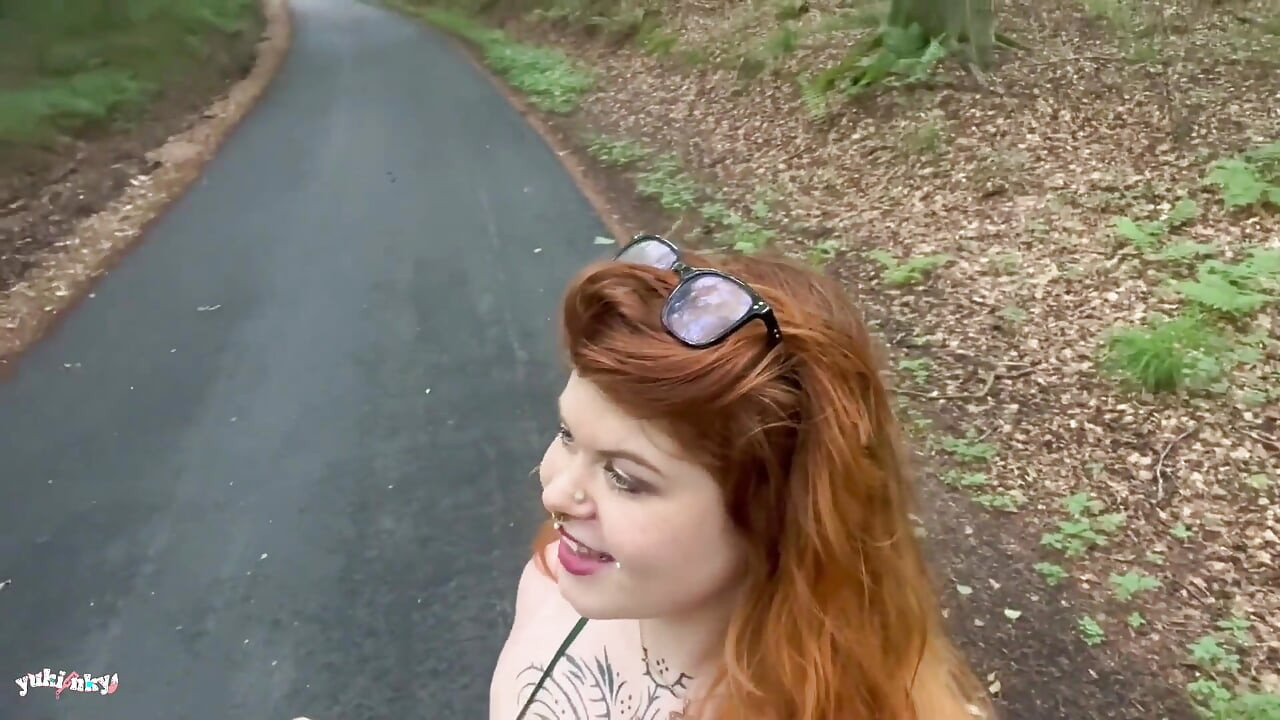 My Fan Has a Huge Cock - French Amateur Hiking Public Sex Hairy Redhead Fucking in Forest