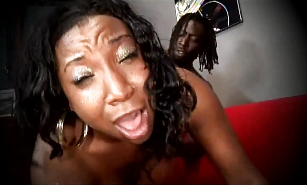 Curvy Black Cougar with Hairy Pussy Cumshot in Mouth by a Monster Black Cock