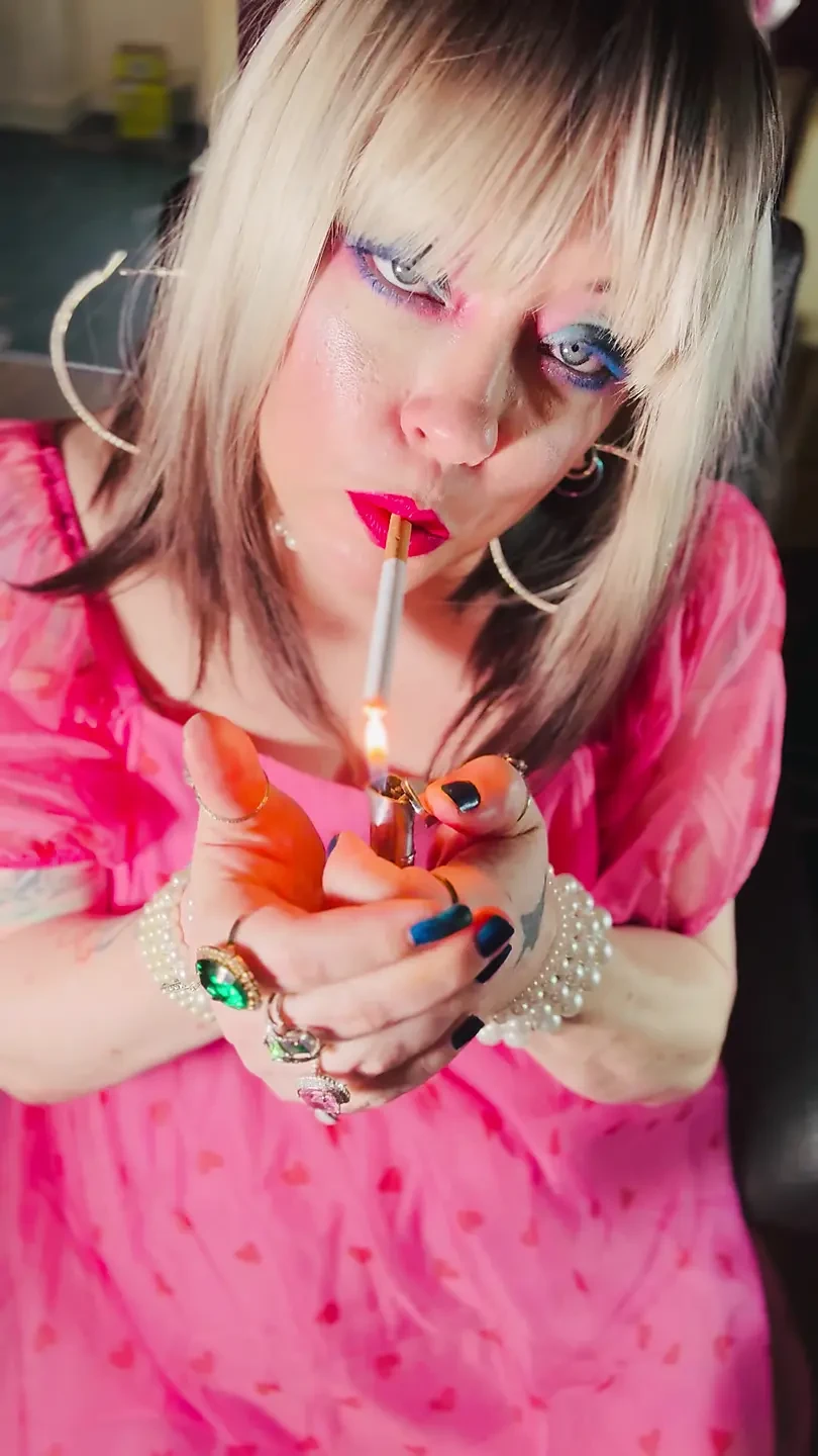 This Blonde Princess, Tina Snua, Sparks Up A Cigarette & Smokes For Her Princes! Smoking BBW