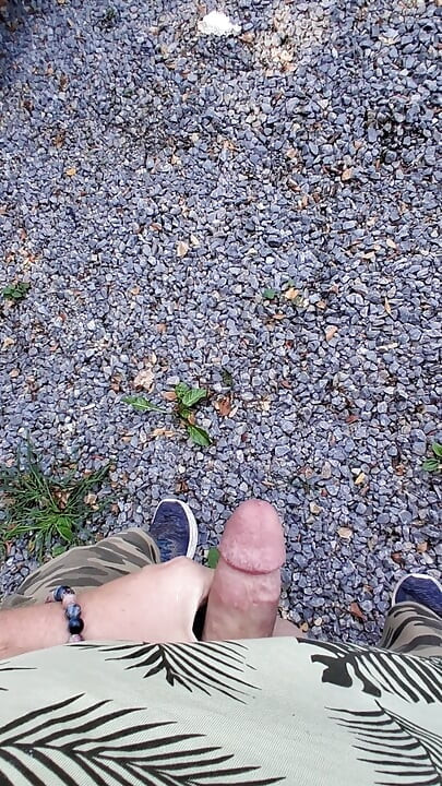 Risky handjob public