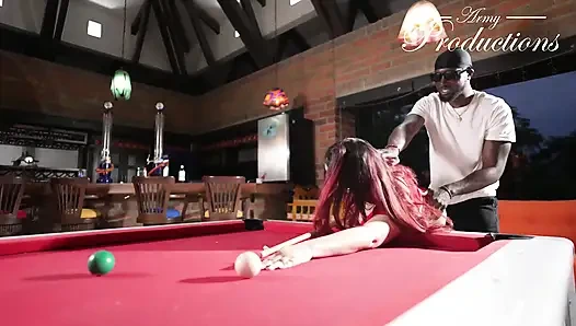 Redhead Hotwife Meets a Huge Black Stranger for a Risky Pool Table Encounter