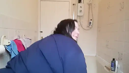 BBW SSBBW shows off fat belly with jiggles and shakes