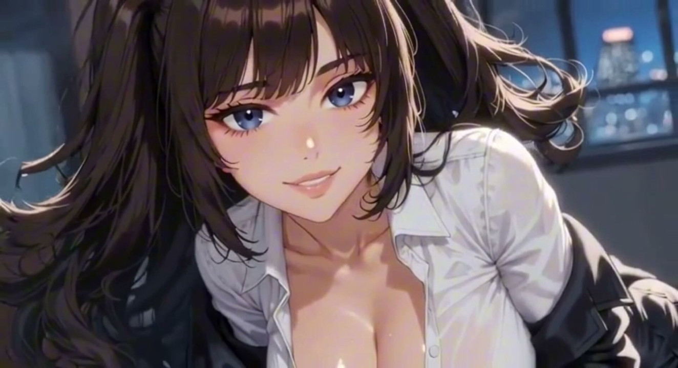 Beautiful brunette with big tits ai generated