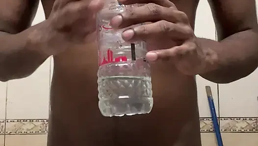 Solo fun boy drinking and barthing piss