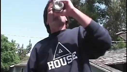Slutty college chick offers all her holes for outdoor double fucking