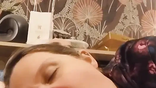 She Sucks and Smears Her Young Lover's Sperm in a Selfie