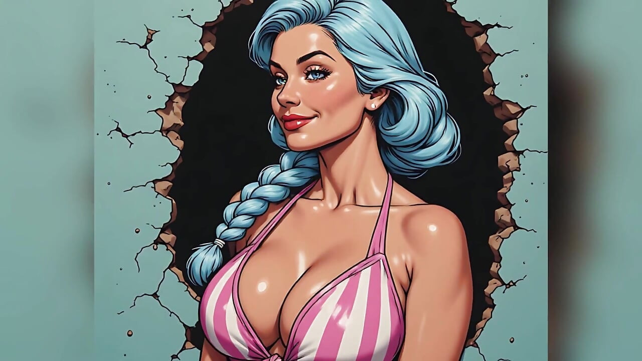 Big Boob Babes in Swimsuits Art