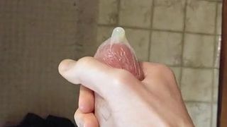 Masturbating in a condom