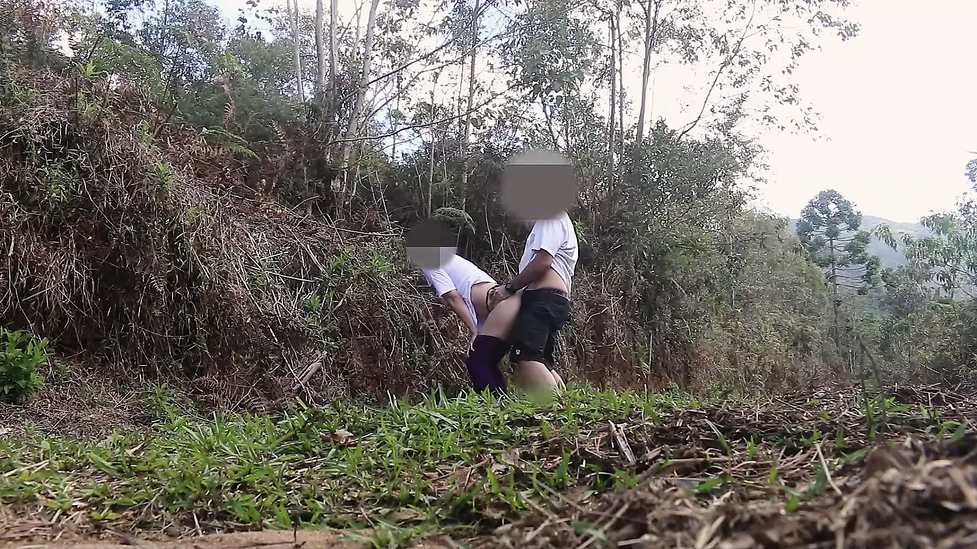 Married woman fucking outdoors with her hiking buddy.