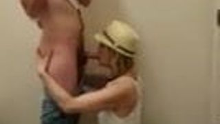 she sucks his dick in changing room