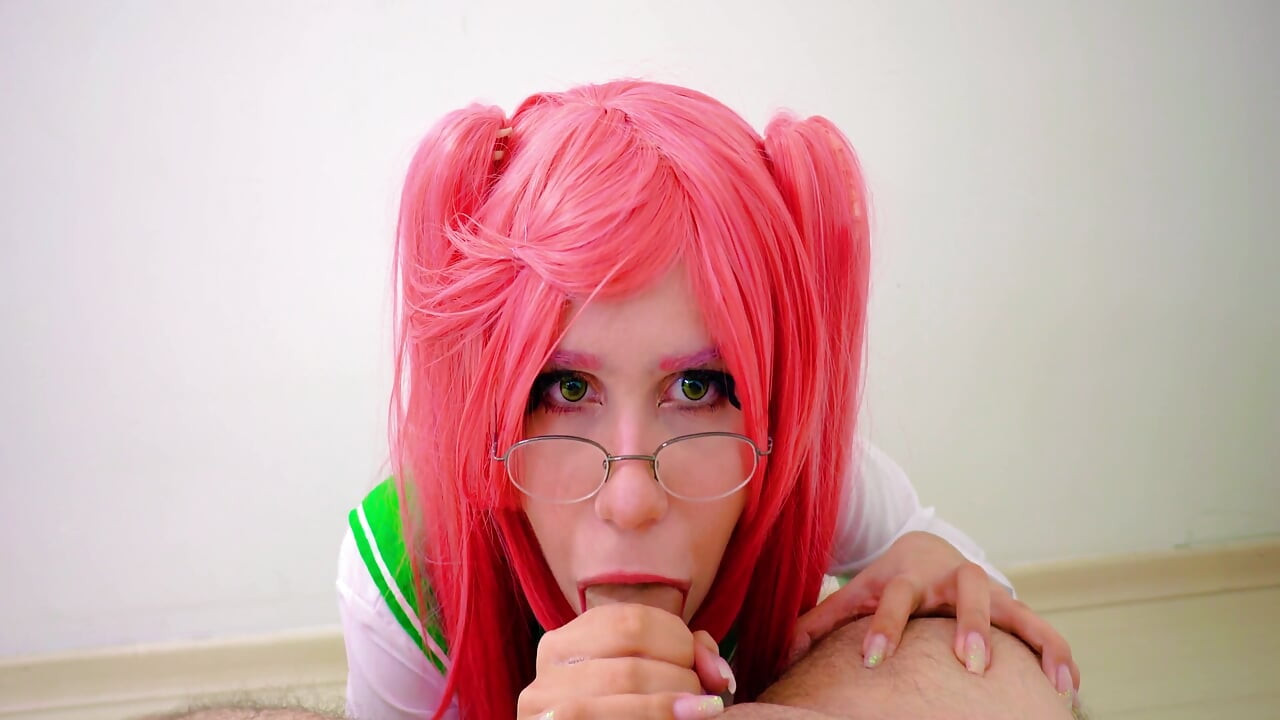 Otaku No Anal Heavy: Pink-haired Cosplayer Riding Her Butt Persistently