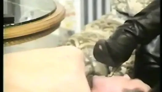 Naughty mistress gets her pussy pleased by her slave