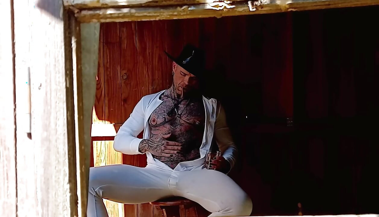 Cowboy cigar and cum