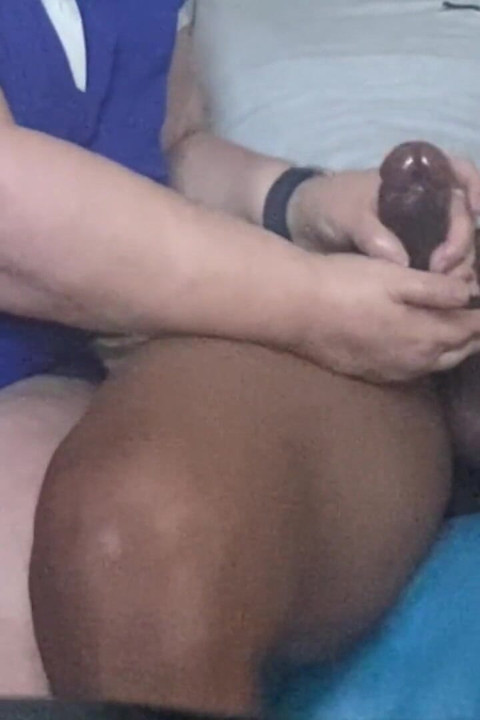 Handy GILF Handles Black Cock in Her Hand Nice