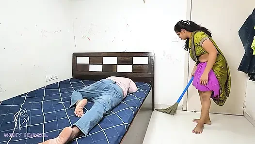 Komal's mom was cleaning, her husband sleeps till 10 o'clock.