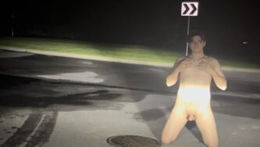 Cumming on public road