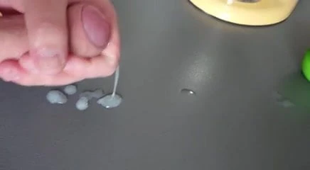 Cum on the kitchen table