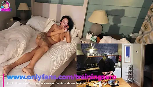 Training Zero Femdom Slave Breakfast in Bed Real Couple Wife