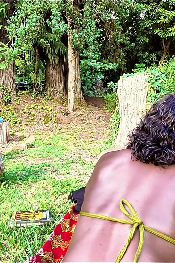 Two Stoners Getting Great and Naked Outside in the Garden