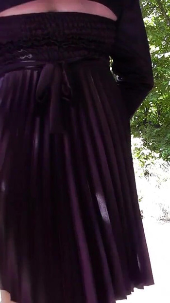 Spectacular moment from "CD Lady in a shiny pleated satin gown"