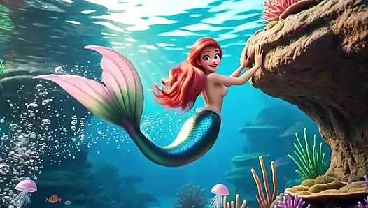 Ariel si wanita berumur yang penuh gairah menjelajahi gua bawah air yang ajaib dengan kaki jenjang dan pose khayalannya